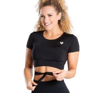 Women's Best Wear TRUE TIE CROP TOP Black